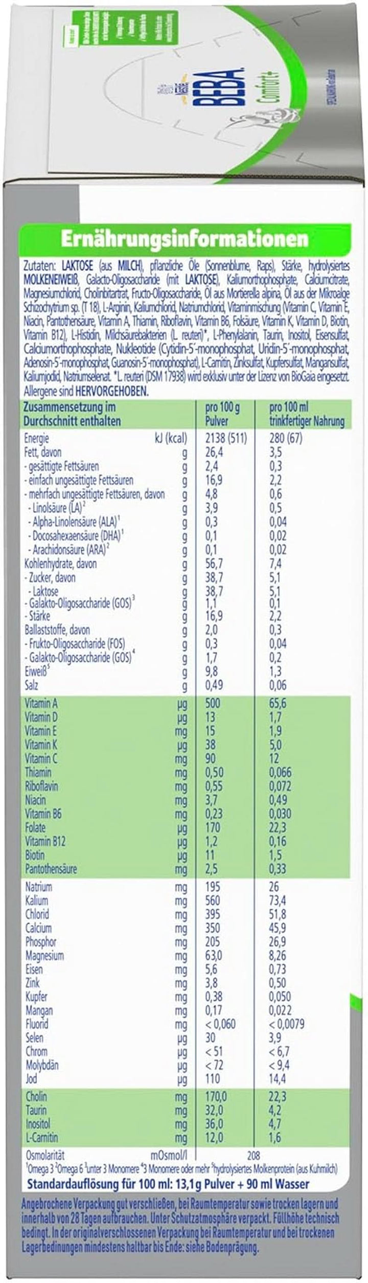 Nestlé BEBA Comfort+ Spezialnahrung Bei Verdauungsbeschwerden, Babynahrung Von Geburt An, 1Er Pack (1 X 550G)