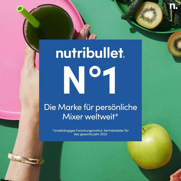 Nutribullet Pro, 900 Watt Leistung, Einfach Und Schnell in Der Anwendung, Kompakt, Leicht Zu Reinigen, Mit 700 Ml Becher, Smoothiemixer, Smoothie Maker, Elektrischer Mixer, NB904B, Schwarz