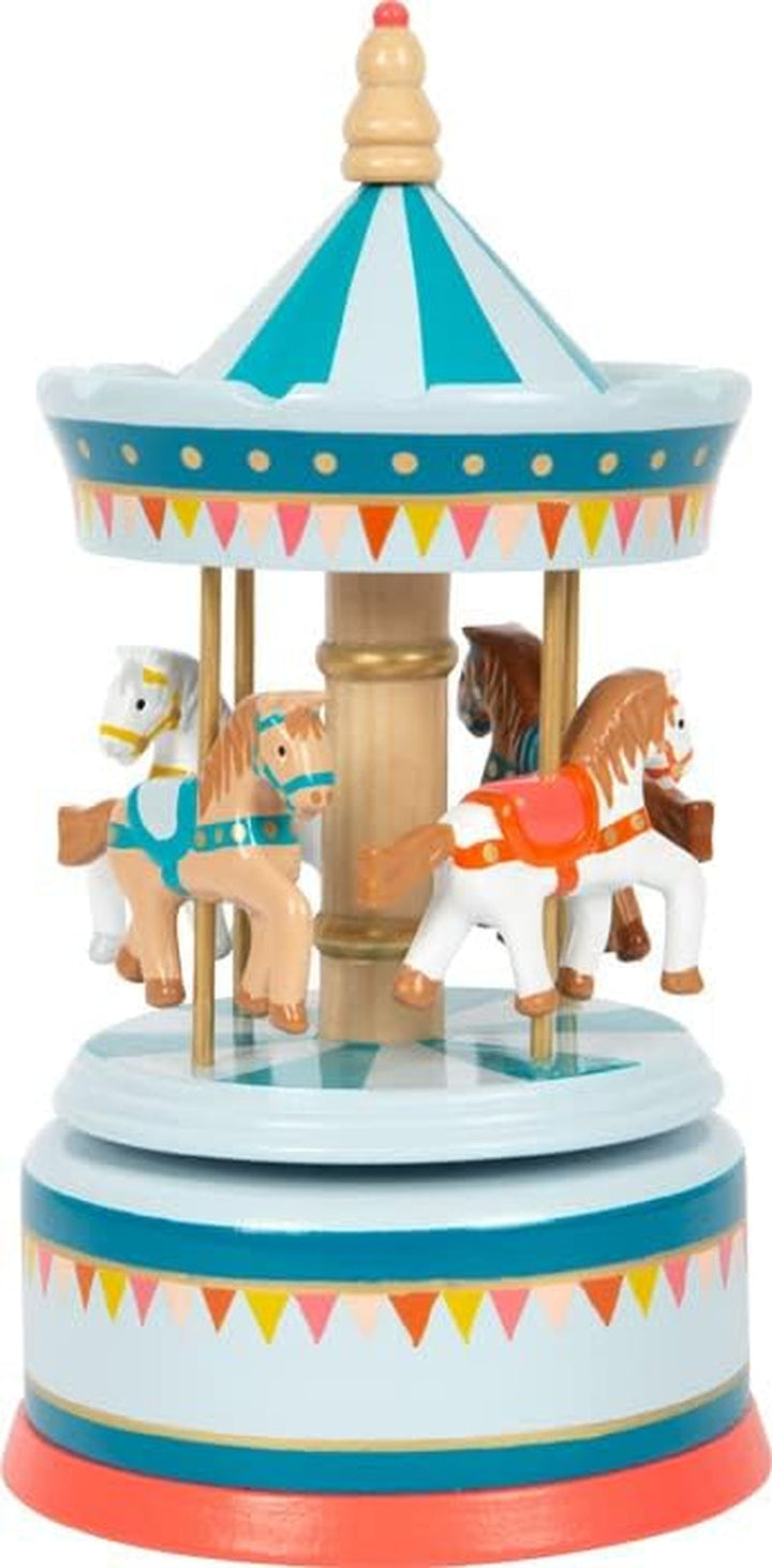 Cutie muzicală cu picior mic cal carusel circ din lemn, decor pentru grădiniță, cu muzică frumoasă de leagăn, 12321 Jucarii Bebe Naty Shop