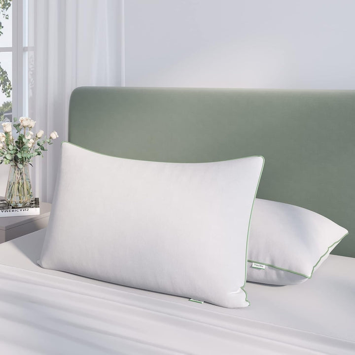 Novilla Pillow 65X65 Set de 2, 2800G (1400Gx2) Pernă reglabilă în înălțime Pernă pătrată de dormit Pernă albă de pat cu zip față de pernă lavabilă