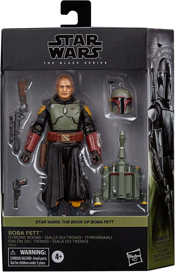 Star Wars Hasbro Seria Neagră Boba Fett (Camera Tronului): Cartea lui Boba Fett Figura de colecție, pentru copii 4+ ani, Multi, 15 cm înălțime