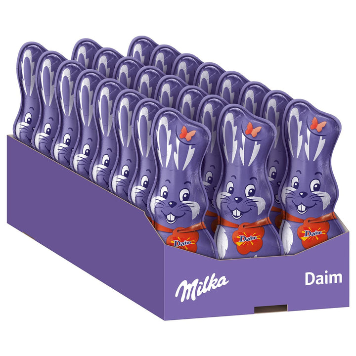 Milka Schmunzelhase Daim 24 X 45G I Osterschokolade Großpackung I Mit Mandel-Karamell-Stückchen I Osterhasen Schokolade Aus 100% Alpenmilch