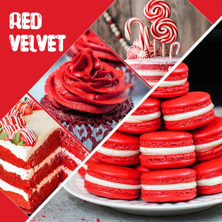 Lebensmittelfarbe - Hoch Konzentriert Flüssig Lebensmittel Farbe Zum Kuchen, Backen, Ostereiern, Getränken - Zuckerfrei Food Coloring Für Fondant, Zuckerguss, Slime, Tortendeko (Roter Samt, 236Ml)