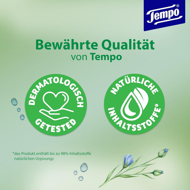 Hârtia igienică Tempo Moist My Pampering Moment ediție limitată - modele în schimbare, fără coloranți, reconectabilă, pachet avantajos, 16 x 42 șervețele umede