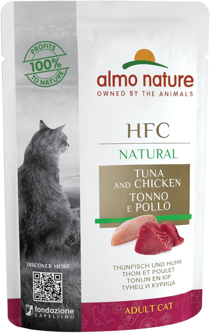 Almo Nature HFC Jelly Hrană umedă pentru pisici cu ton și limbă-de-mare 24Pack (24 X 55G)