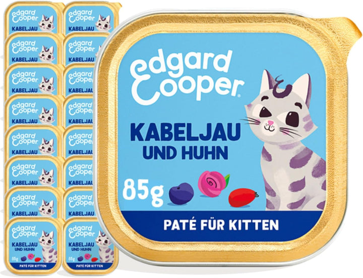 Edgard & Cooper Chunks in Gravy Hrană umedă pentru pisici adulte fără cereale de înaltă calitate - pui organic 85G (pachet de 16) - organe nutritive, ingrediente sănătoase, 0% zahăr adăugat, 85G X 16
