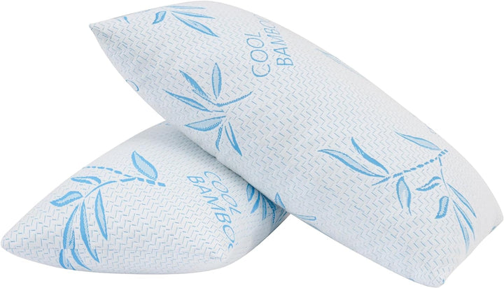 Comfysleep king size pernă de viscoză din bambus, răcoritoare, spumă de memorie mărunțită, viscoză reglabilă din bambus, capac detașabil / lavabil, 2 bucăți