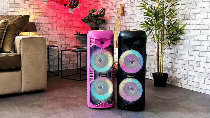 Let'S Go Party 5150 Music Box Bluetooth : Ultimate Party Box cu difuzoare duble 200W 6-Inch - Difuzor portabil de karaoke cu microfon fără fir, 5H Playtime, telecomandă și spectacol de lumini