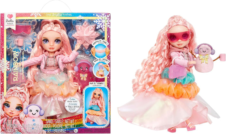 Rainbow High Winter Wonderland - Skyler (albastru) - păpușă de modă de 28 cm, cu zăpadă magică ascunsă care se acumulează cu apă, cu set de om de zăpadă, potrivită pentru copii de la 4-12 ani și colecționari