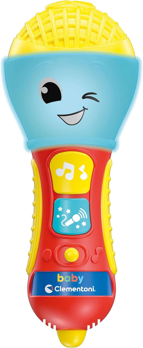 Clementoni - Microfon pentru copii, joc muzical electronic pentru copilăria timpurie, jucărie 10-36 luni, centru de activitate cu lumină și sunete, 17931 Jucarii Bebe Naty Shop Titlu implicit