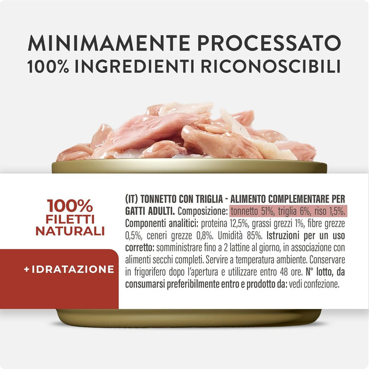 , File de ton cu roșioară în jeleu, Hrană umedă complementară pentru pisici, Rețetă originală, 100% naturală, 12 cutii la 70 G