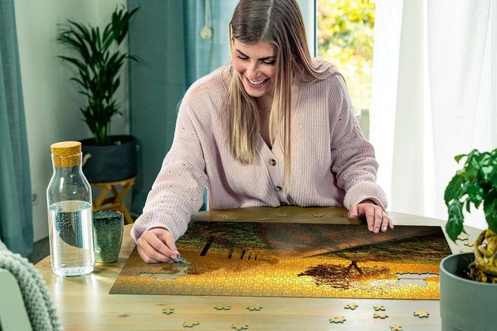 Ravensburger Puzzle 1000 piese Peisaj în soarele dimineții - Puzzle colorat pentru adulți și copii în calitate dovedită