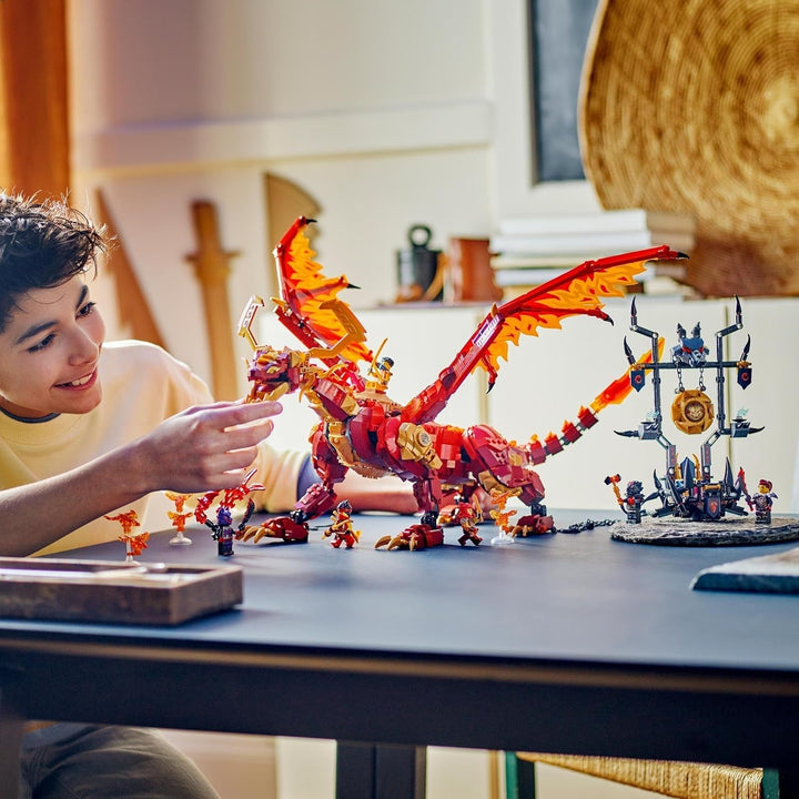 LEGO NINJAGO Dragonul de primăvară al mișcării, jucărie de aventură pentru copii, set de joacă Ninja cu 6 minifigurine, cadou de ziua de naștere pentru băieți și fete începând cu vârsta de 12 ani, set de joacă Fantasy 71822