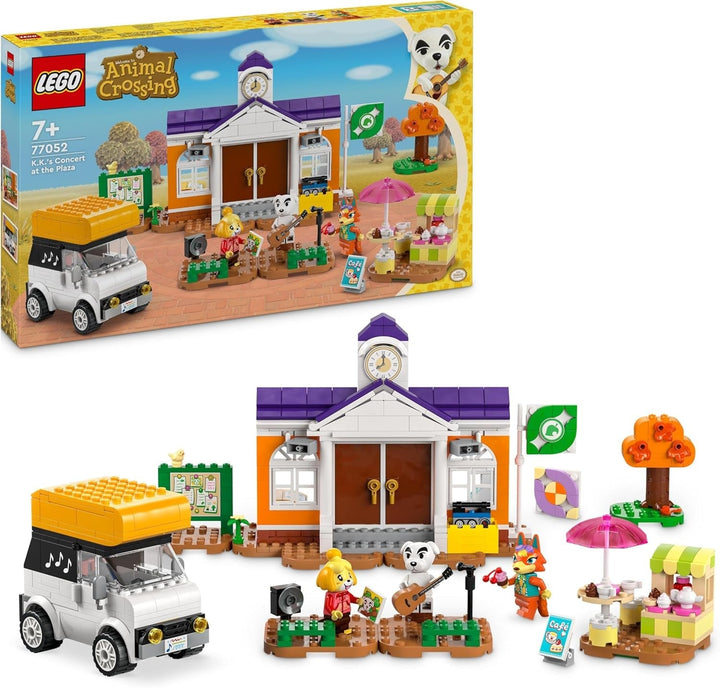LEGO Animal Crossing K.K. se joacă la bâlci, jucărie de construcție cu cafenea și mașină din jocurile video, playset pentru fete și băieți de la 7 ani, cadou pentru copii 77052