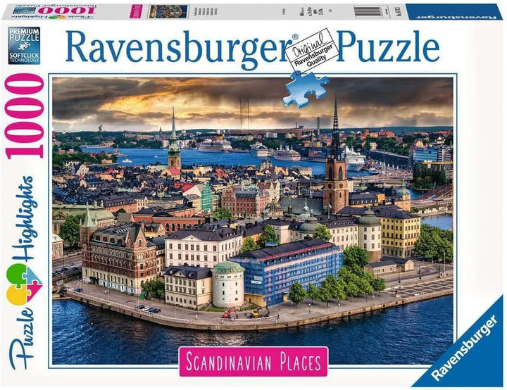 Ravensburger Puzzle Locuri scandinave 12000114 - Stockholm, Suedia - puzzle jigsaw de 1000 de piese pentru adulți și copii de peste 14 ani
