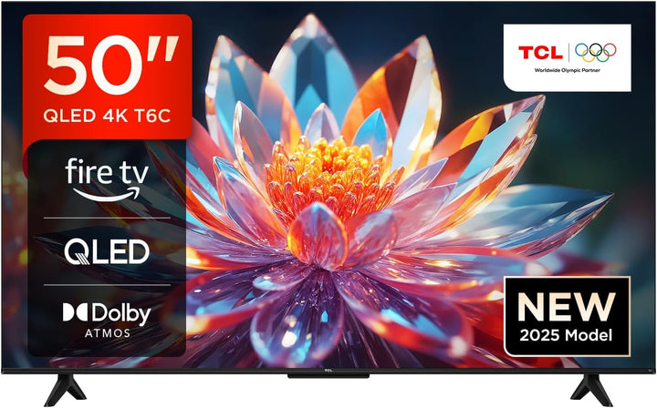 TCL 43T6C 43 Zoll QLED 4K HDR Fernseher, Smart Fire TV Mit Dolby Vision & Atmos, HDR10+, Sprachbefehl Funktion & Ask Alexa