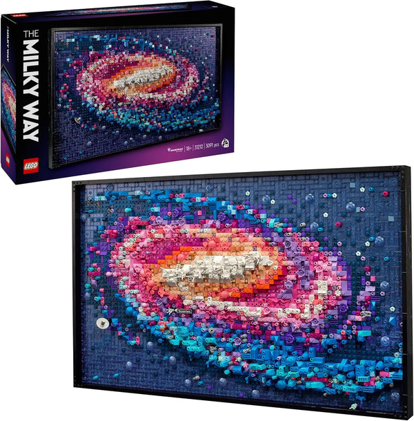 LEGO Art Galaxia Calea Lactee, decorațiune de perete, cadou pentru fanii spațiului și astronomiei, set de construcție pentru adulți, activitate creativă, cadou pentru femei și bărbați 31212