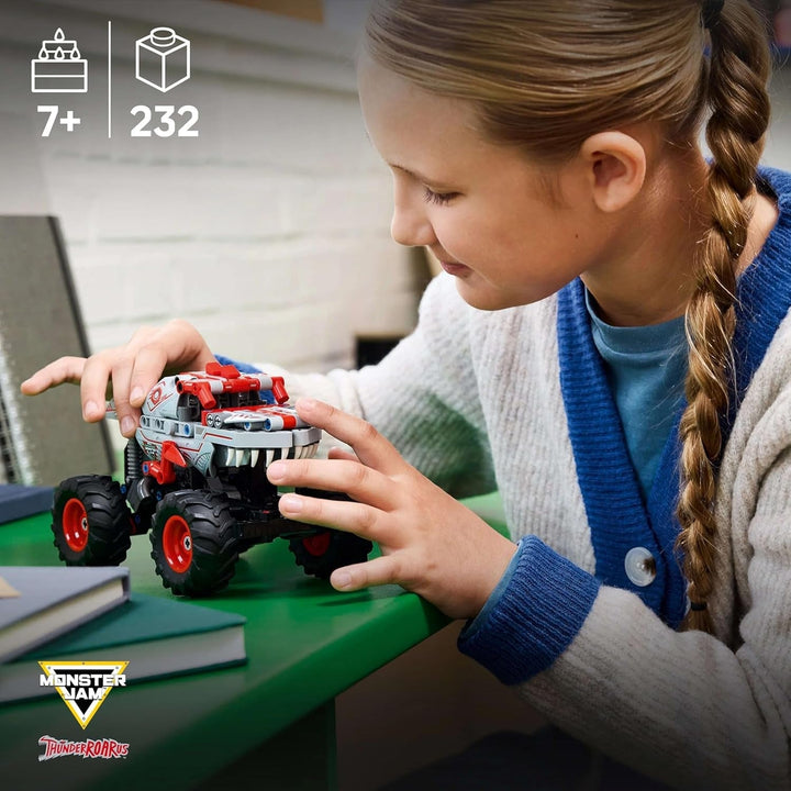 LEGO Technic Monster Jam Thunderroarus, camion monstru de jucărie cu funcție de retragere, jucărie de construcție pentru copii, cadou pentru băieți și fete cu vârsta de 7+ 42200