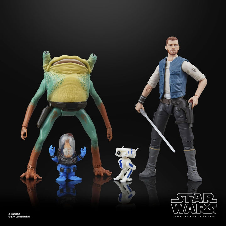 Star Wars seria neagră Cal Kestis, Turgle & Skoova Stev, Star Wars Jedi: Survivor Figuri de acțiune de colecționat (Scară 15 Cm)