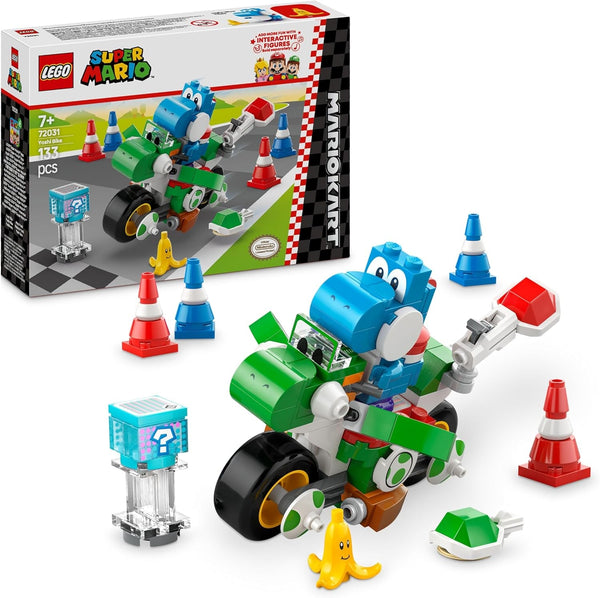 LEGO Super Mario: Mario Kart - Yoshi Bike, set de aventuri Nintendo de colecționat, cadou pentru copii, băieți, fete și gameri de la 7 ani, set de colecție cu figura Yoshi 72031