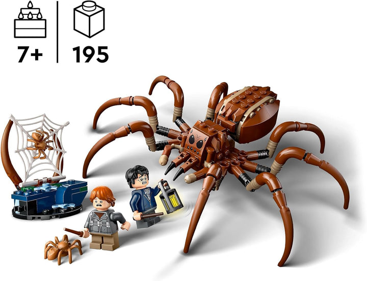 LEGO Harry Potter Aragog în Pădurea Interzisă, set de joacă fantasy cu păianjen, creatură mitică, 2 minifigurine, cadou magic pentru băieți, fete și fani cu vârsta peste 7 ani 76434