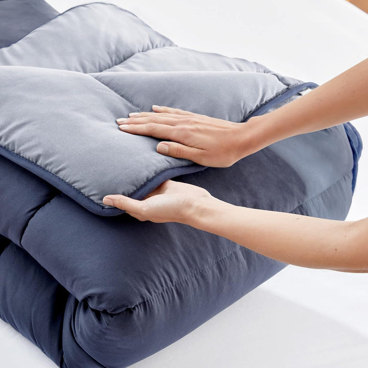 Pikolin Home - Plapumă reversibilă 300 G - Umplutură nordică bicoloră - Pentru pat 150 - Cosy, cald, respirabil, galben muștar, 240 X 220 Cm