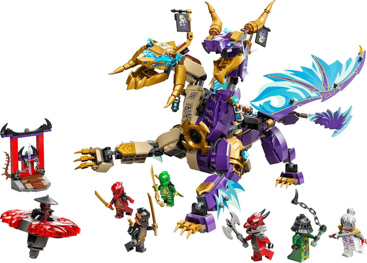 LEGO NINJAGO Lightbow Dragon - jucărie cu 8 minifigurine și o rotiță Spinjitzu - jucărie de construcție ninja interactivă pentru băieți și fete de peste 9 ani - idee de cadou pentru fani 71836