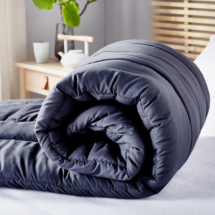 Pikolin Home - Plapumă reversibilă 300 G - Umplutură nordică bicoloră - Pentru pat 135 - Cosy, cald, respirabil, galben muștar, 220 X 220 Cm