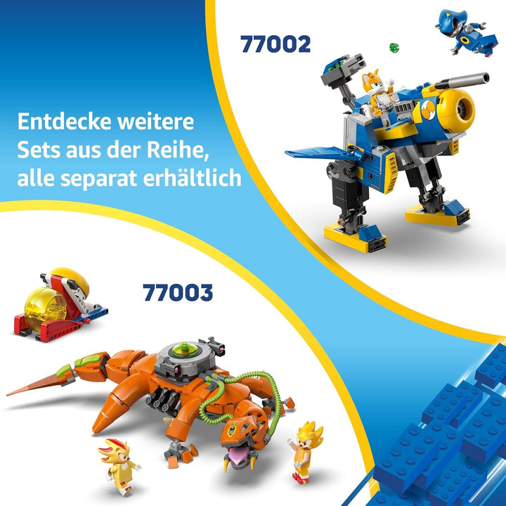 LEGO Sonic the Hedgehog Sonics Showdown At The Campfire, jucărie de jocuri pentru copii și fani ai jocurilor video, set de construcție pentru băieți și fete de la 7 ani, set de aventură, colecționabil 77001
