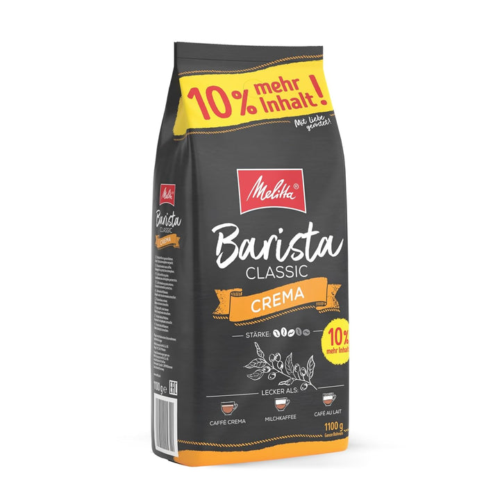 Melitta Barista Classic Espresso, Ganze Kaffee-Bohnen 1Kg, Ungemahlen, Kaffeebohnen Für Kaffee-Vollautomat, Kräftige Röstung, Stärke 5