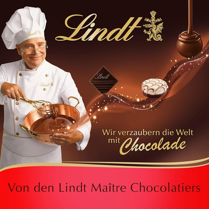 Lindt Schokolade Vollmilch Schokoladenherzen | 300 G | 15 X Zartschmelzende Alpenvollmilch Schokolade in Herzform | Schokoladengeschenk