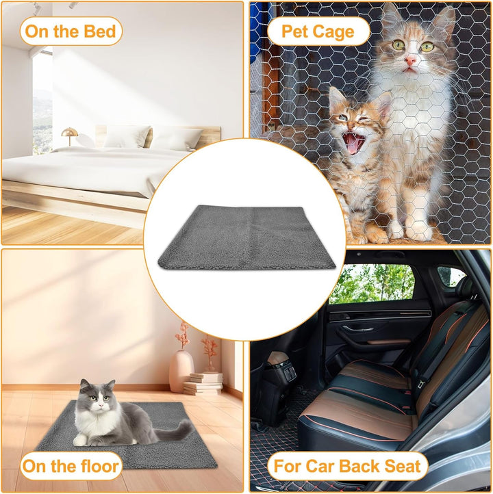 Pături gri pentru pisici, covoraș încălzitor pentru pisici, pătură pentru iepure, pătură pufoasă pentru pisică, pernă lavabilă pentru exterior, pătură pufoasă pentru câini, pătură pentru pisică, pat termic pentru pisică, bumbac perlat.