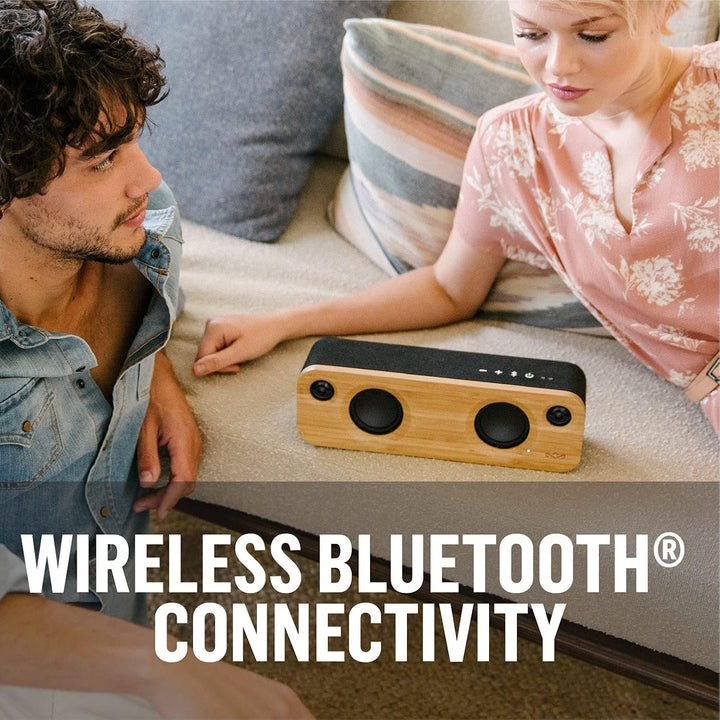House of Marley Get Together Mini - Difuzor Bluetooth portabil, subwoofer de 2,5'' și tweeter de 1'', baterie cu autonomie de 10 ore, aux-in, încărcare USB, difuzor pentru Iphone, Ipad, Samsung Etc - Negru