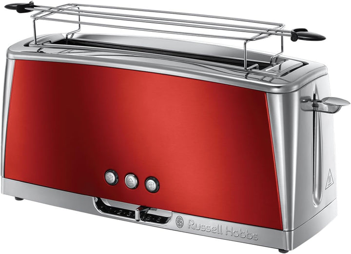 Russell Hobbs 23240-56 Luna Solar Red Digital Glass, Tehnologie cu cap de duș, Sistem de încălzire rapidă, Cafetieră, Oțel inoxidabil/Plastic, 1,5 litri, Roșu