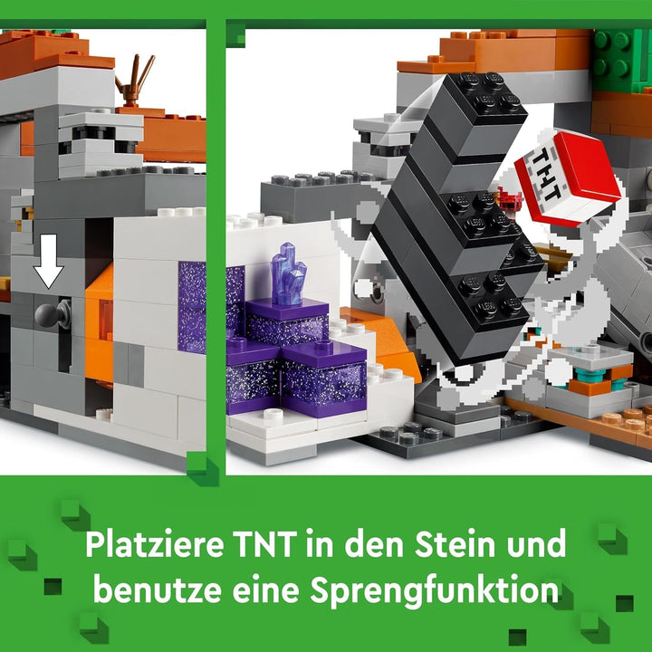 LEGO Minecraft Mina din Badlands, jucărie minieră pentru joc video, set pentru băieți și fete cu vârsta de peste 8 ani, cărămizi distractive de construcție, set de aventură, cadou de ziua de naștere 21263