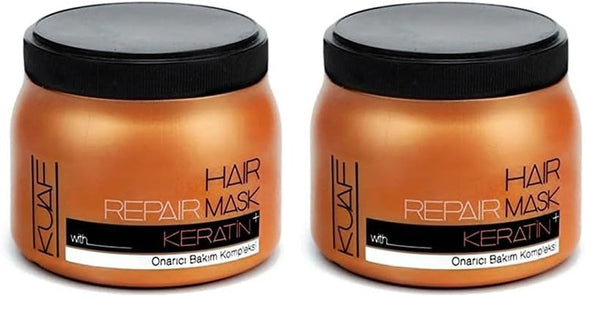 Kuaf Professional Keratin Hair Mask 500 ml - Mască de păr Tratament pentru păr Mască de îngrijire a părului Mască de păr (pachet de 2) Masca de par Naty Shop Pachet de 2