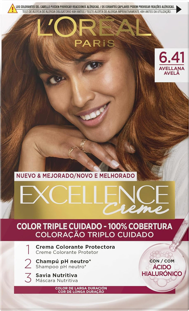 L'Oreal Excellence Creme N.1 Vopsea pentru par Naty Shop 6.41 Alune 1 bucată (pachet de 1)