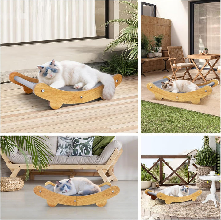 Tablă de zgâriat pentru pisici, scaun pentru pisici impermeabil, rezistent la umiditate și durabil, design curbat la 160 de grade care permite pisicilor să doarmă confortabil pentru a preveni umezeala