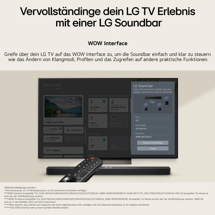 LG DS40T 2.1 Soundbar (300W) Mit Kabellosem Subwoofer (ARC, HDMI, Optisch, Bluetooth) [2024], Schwarz