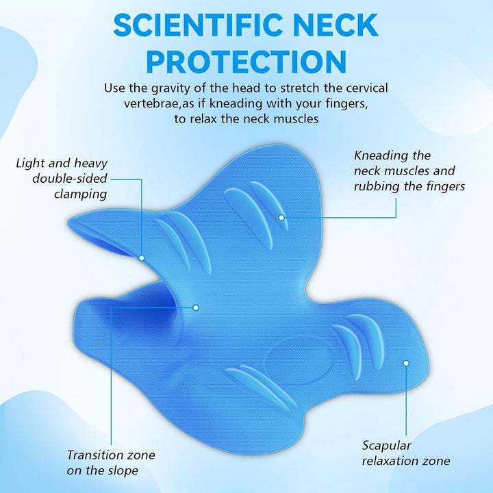 Neck Stretcher 2.0, Cloudy Neck Lefaya Neck Stretcher Orthopaedic Test Winner Neck Stretcher pentru a ușura durerea gâtului Premium Neck Hump Neck Cloud corectează postura (albastru)