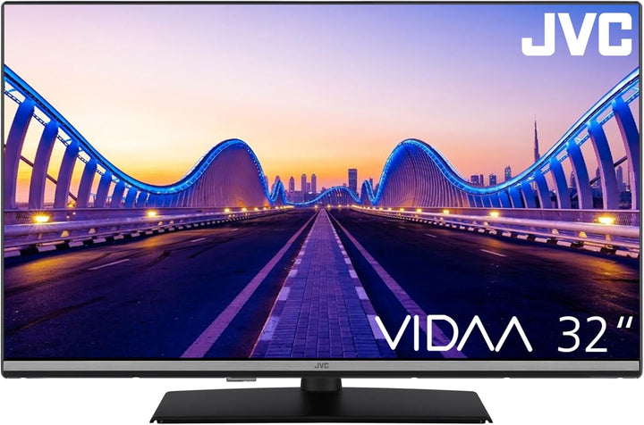 JVC Fernseher 32 Zoll Smart TV VIDAA LT-32VDF5455 Full HD Fernseher, HDR TV Mit Integriertem Triple-Tuner, LED TV Schwarz