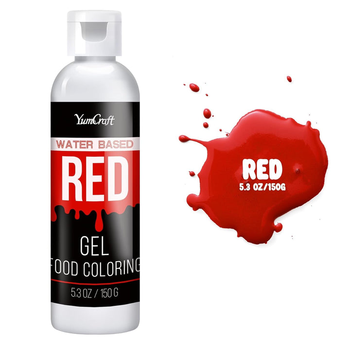 Lebensmittelfarbe Gel - Hoch Konzentriert Gel Lebensmittel Farbe Zum Kuchen, Backen, Ostereiern, Getränken - Zuckerfrei Food Coloring Für Fondant, Zuckerguss, Slime, Tortendeko (Rot, 150G)
