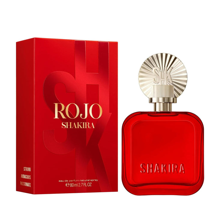 Shakira Parfums – ROJO by Shakira Apă de Parfum pentru Femei – De lungă durată – Parfum puternic, senzual și fermecător – Note florale, picante și de chihlimbar – Ideal pentru zi – 50 ml