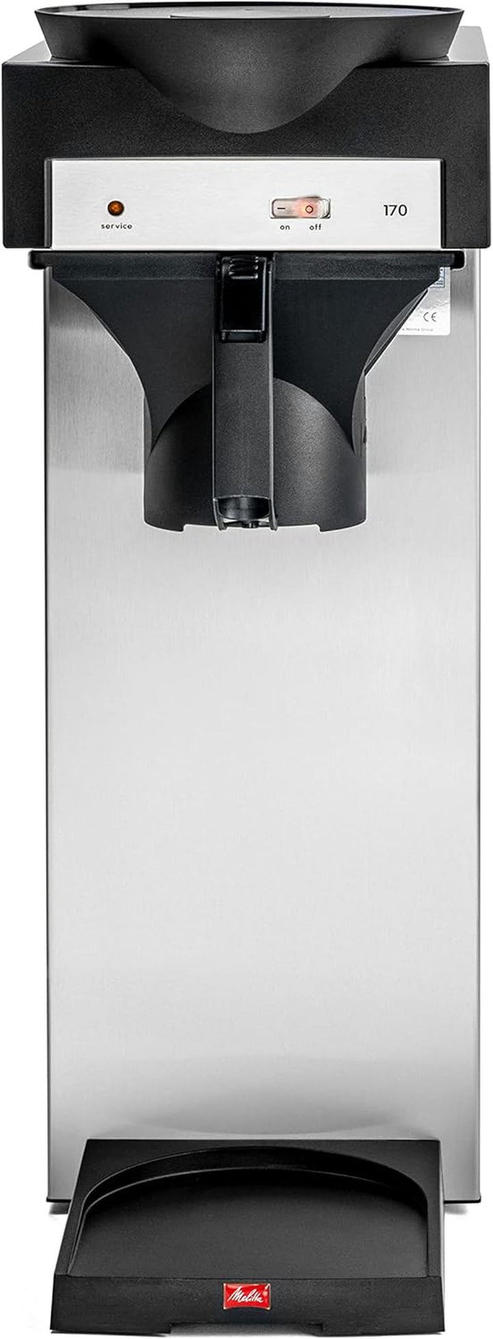 Melitta 20348 Cafetiera cu filtru Cu ulcior de sticlă, 1,8 L, placă de încălzire, 17M, oțel inoxidabil / negru ,