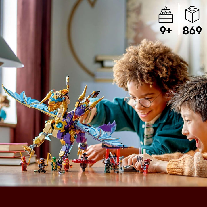 LEGO NINJAGO Lightbow Dragon - jucărie cu 8 minifigurine și o rotiță Spinjitzu - jucărie de construcție ninja interactivă pentru băieți și fete de peste 9 ani - idee de cadou pentru fani 71836
