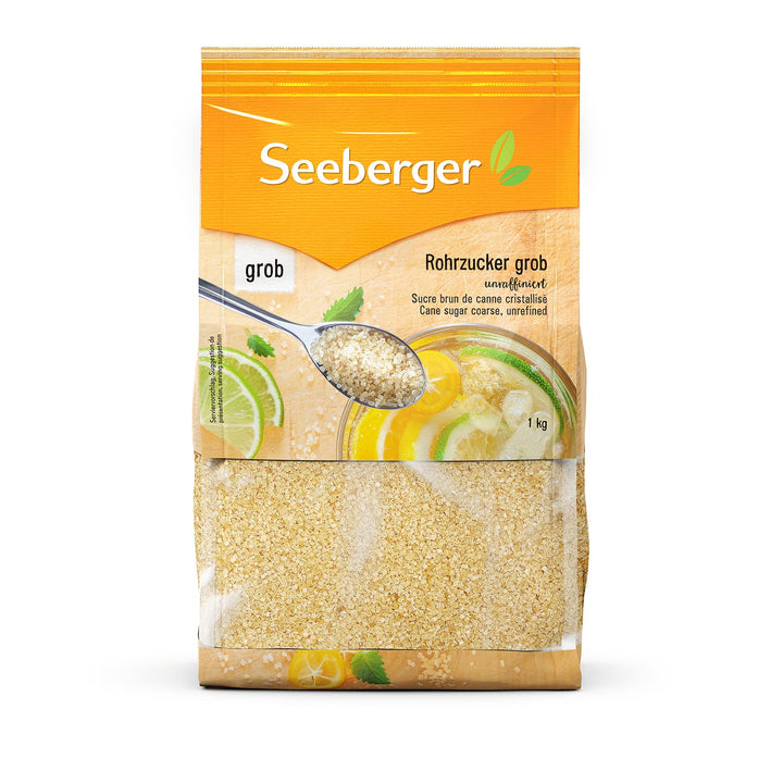 Seeberger Rohrzucker Grob 5Er Pack: Vollrohrzucker Besonders Aromatisch - Ideal Für Cocktails Und Zum Backen - Grob - Unraffiniert, Vegan (5 X 1 Kg)