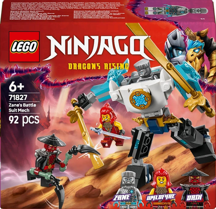 LEGO NINJAGO Zane's Action Mech - Jucărie ninja cu 3 minifigurine pentru jocuri de rol - Set mic de construit și jucat pentru copii - Idee de cadou pentru băieți și fete de la 6 ani 71827