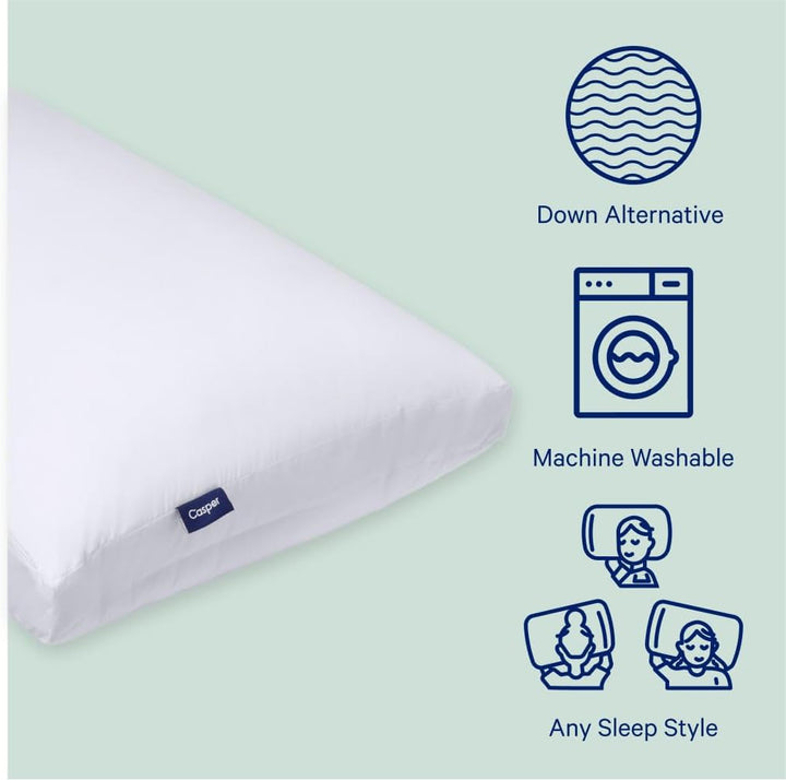 Pernă de dormit Casper standard alb, 1 bucată (1 pachet)