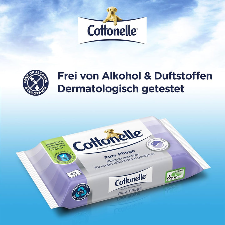 Șervețele umede Pure Care, ultra-sensibilă, 99% apă, 12 X 42 de șervețele, fără parfum și hipoalergenică
