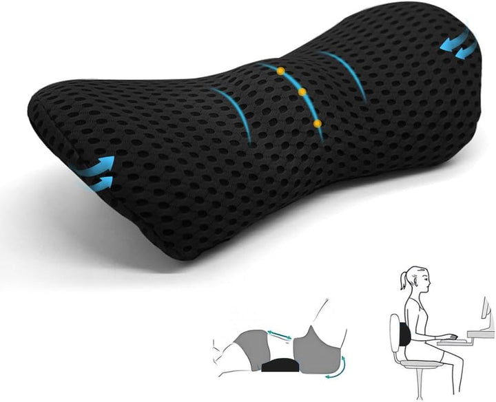 Pernă lombară Ikalula, pernă de sprijin pentru spătar din spumă cu memorie, pernă lombară spate, pernă pentru spătar scaun de birou și mașină, pernă ergonomică de sprijin lombar pentru scaune auto, scaun de birou (gri)